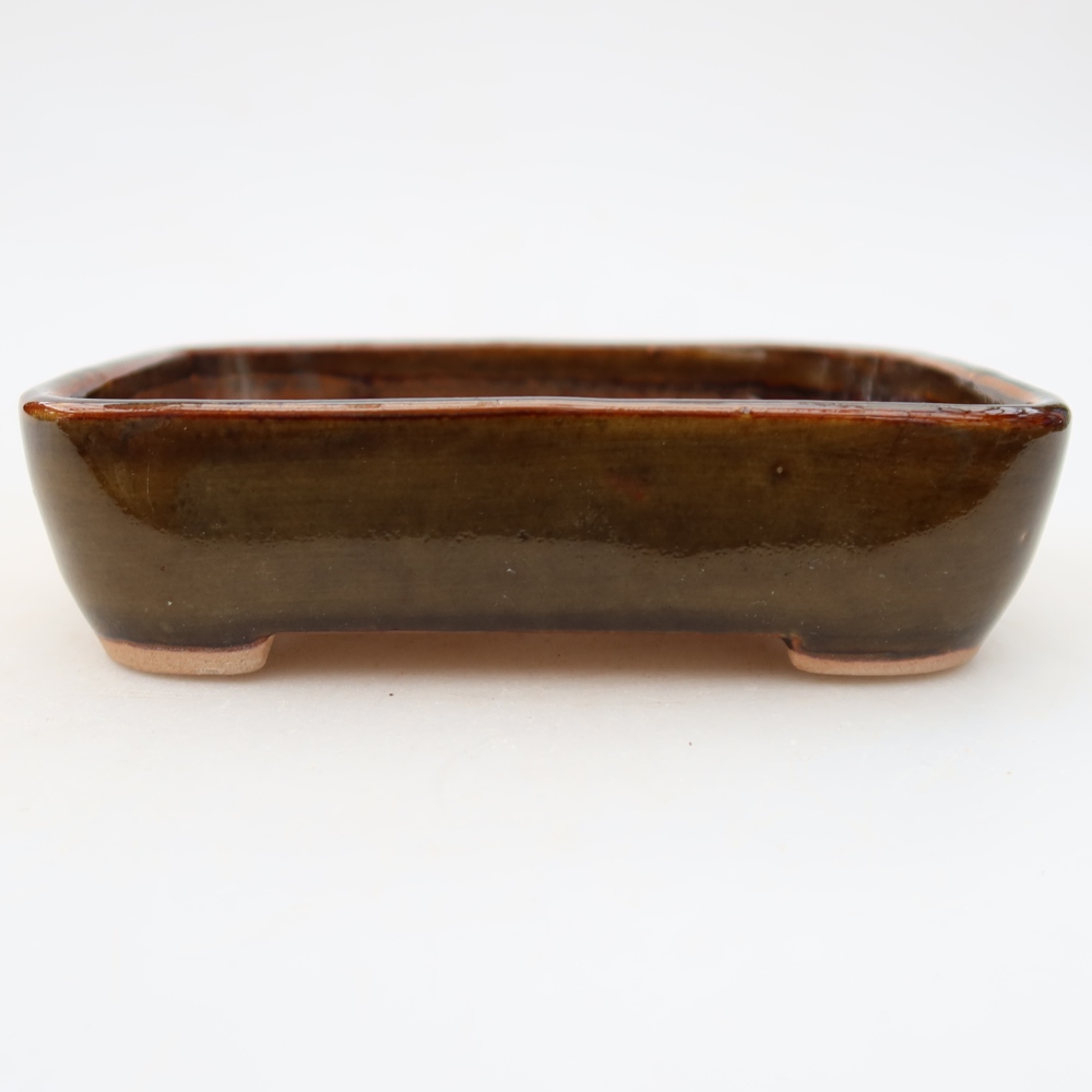 Keramická bonsai miska 12,5 x 9 x 3,5 cm, barva hnědá