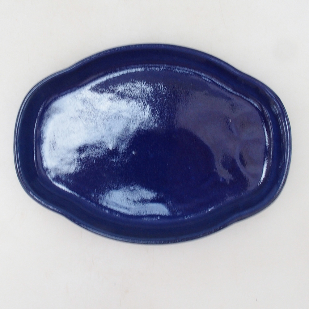 Keramická podmiska H75 - 18,5 x 13 x 1,5 cm - modrá