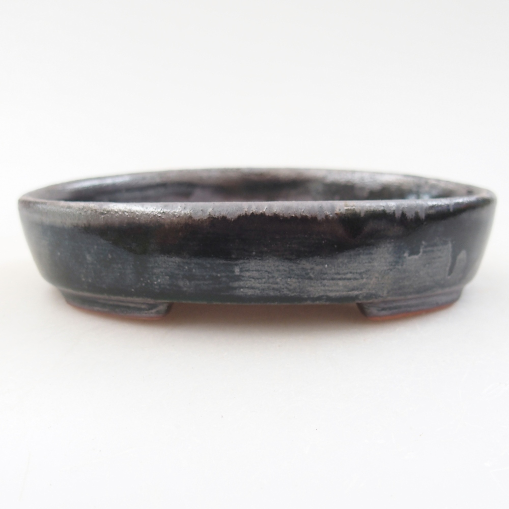 Keramická bonsai miska 12 x 9,5 x 2,5 cm, barva černá