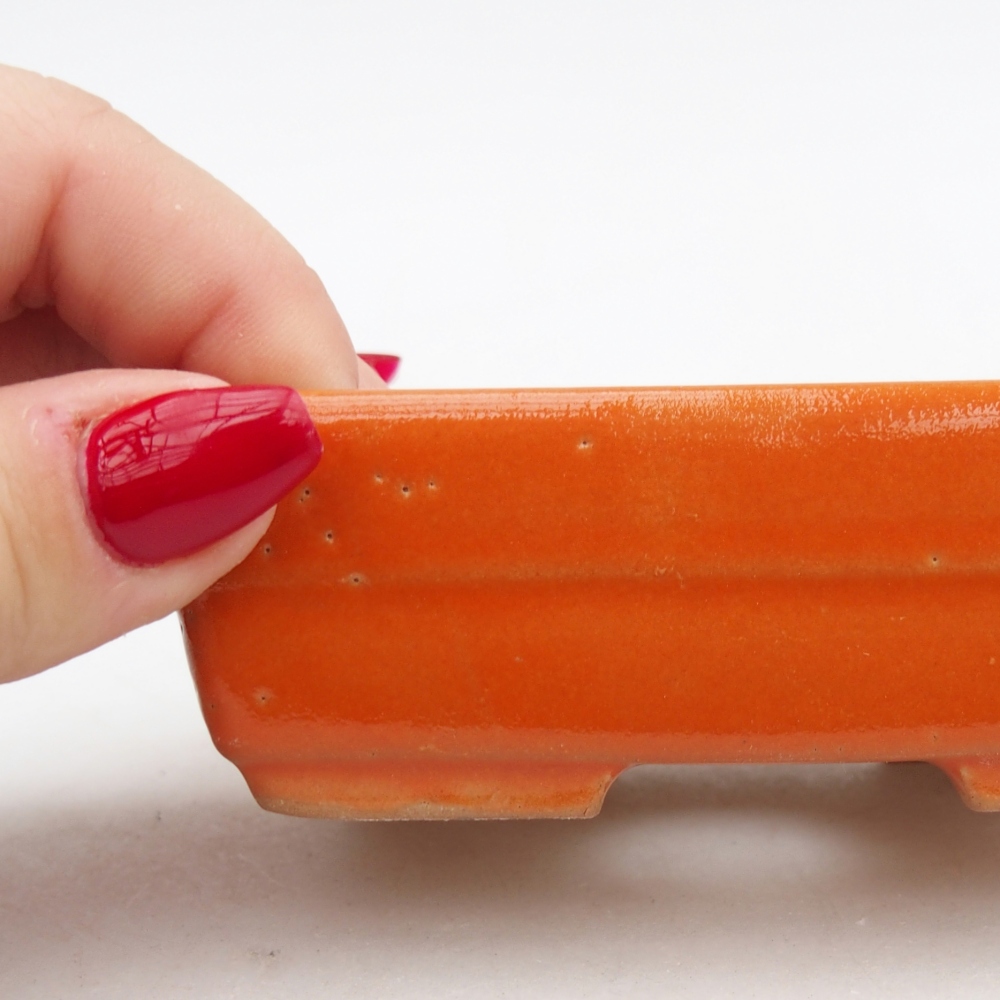 Keramická bonsai miska 10 x 7 x 3 cm, barva oranžová