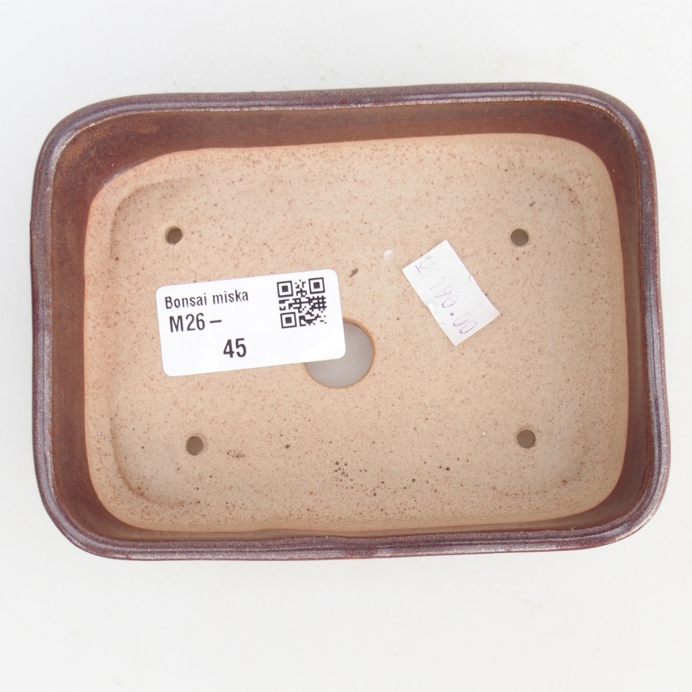 Keramická bonsai miska 12,5 x 9,5 x 3,5 cm, barva hnědá