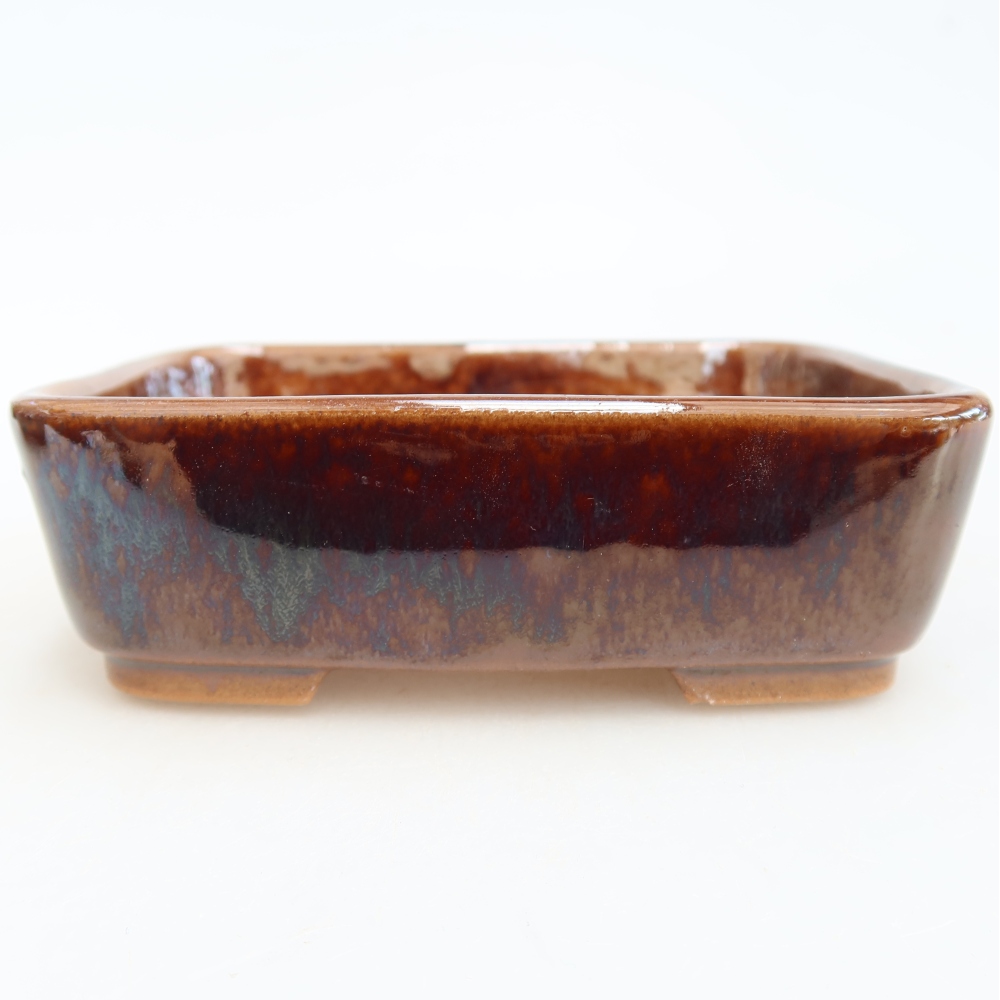 Keramická bonsai miska 12,5 x 9,5 x 4 cm, barva hnědá
