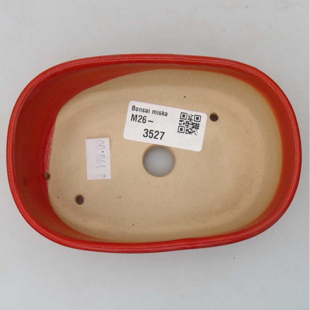 Keramická bonsai miska 13 x 8,5 x 4 cm, barva červená