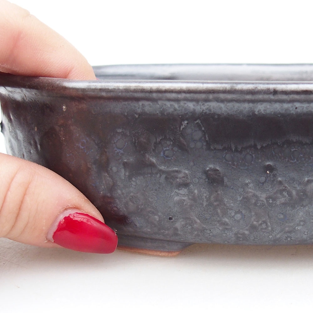 Keramická bonsai miska 19 x 14 x 5 cm, barva červená