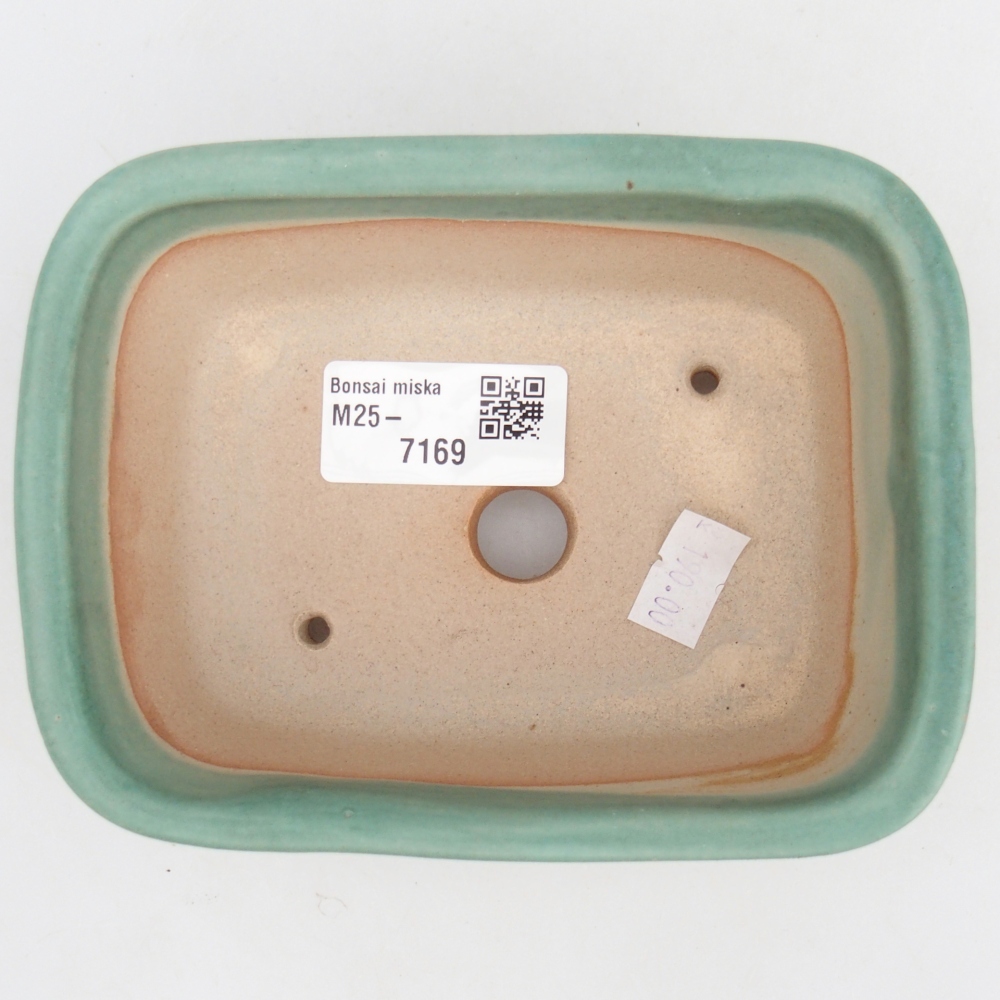 Keramická bonsai miska 13,5 x 10,5 x 6 cm, barva zelená