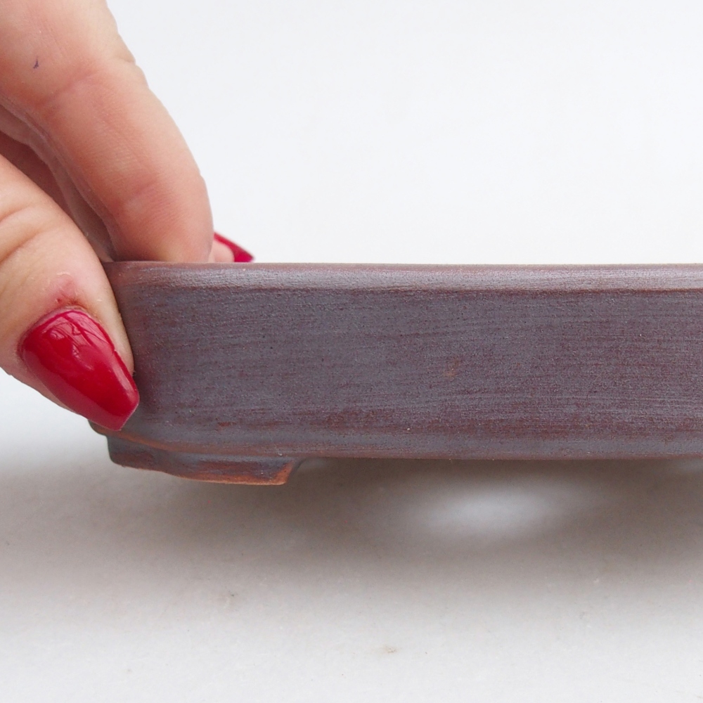 Keramická bonsai miska 13 x 9 x 3 cm, barva kovová