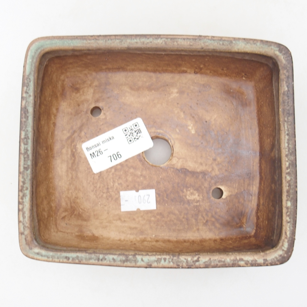 Keramická bonsai miska 15 x 12 x 5 cm, barva zelená