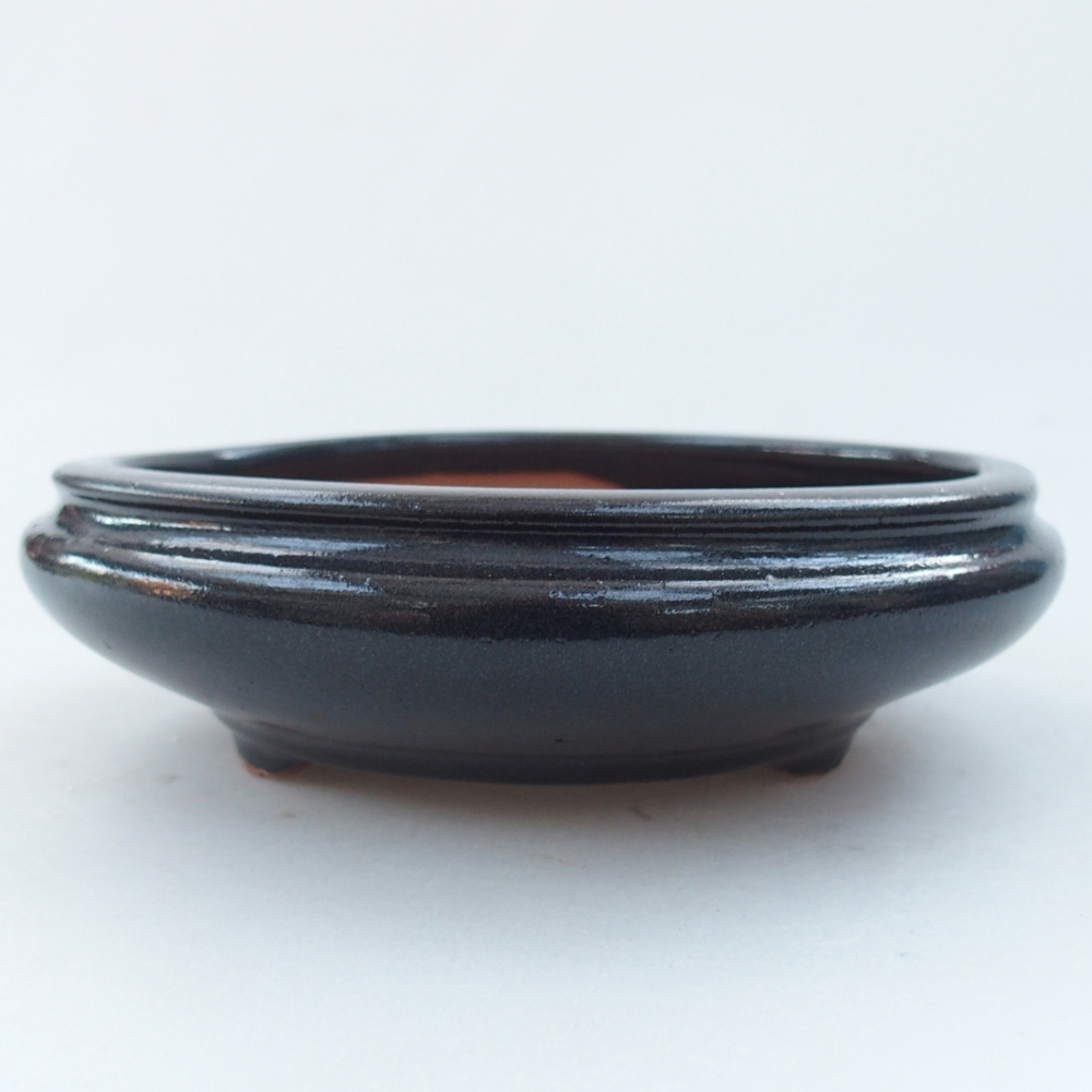 Keramická bonsai miska 15 x 15 x 5 cm, barva černá