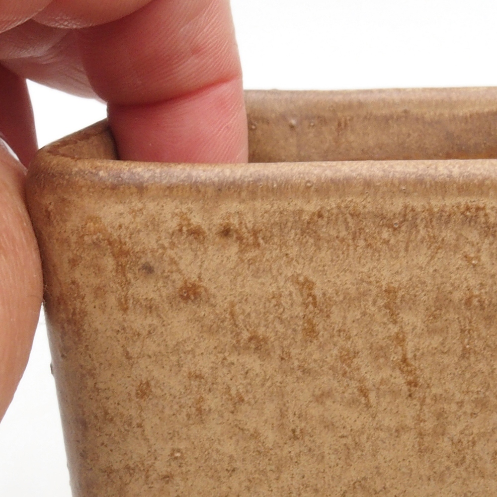 Keramická bonsai miska 8 x 8 x 10,5 cm, barva hnědá