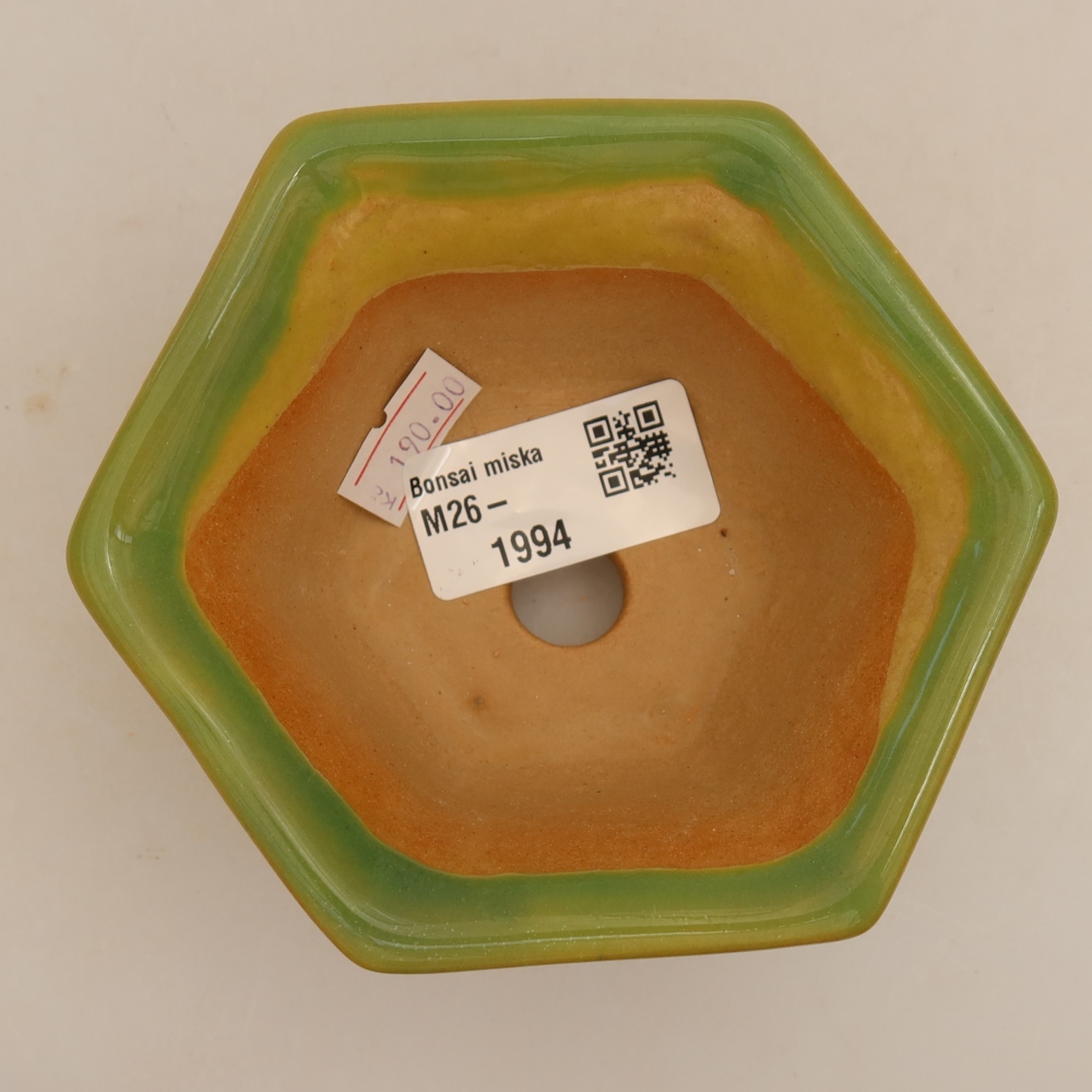 Keramická bonsai miska 10,5 x 9,5 x 5,5 cm, barva zelená