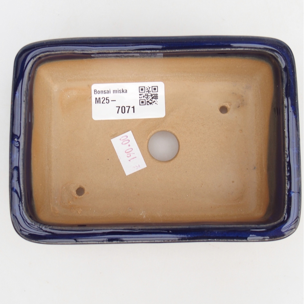 Keramická bonsai miska 13,5 x 10 x 4,5 cm, barva modrá