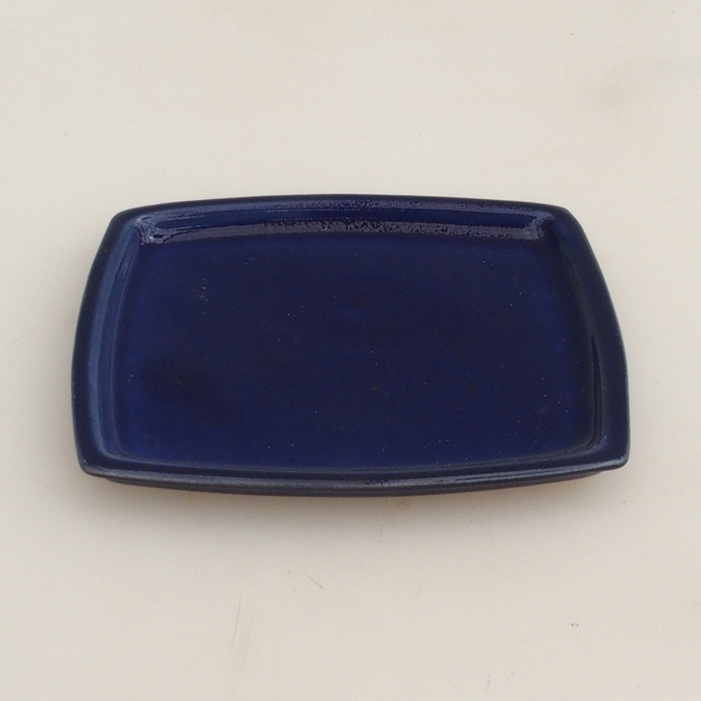 Keramická podmiska H11 - 11,5 x 9,5 x 1 cm  - modrá