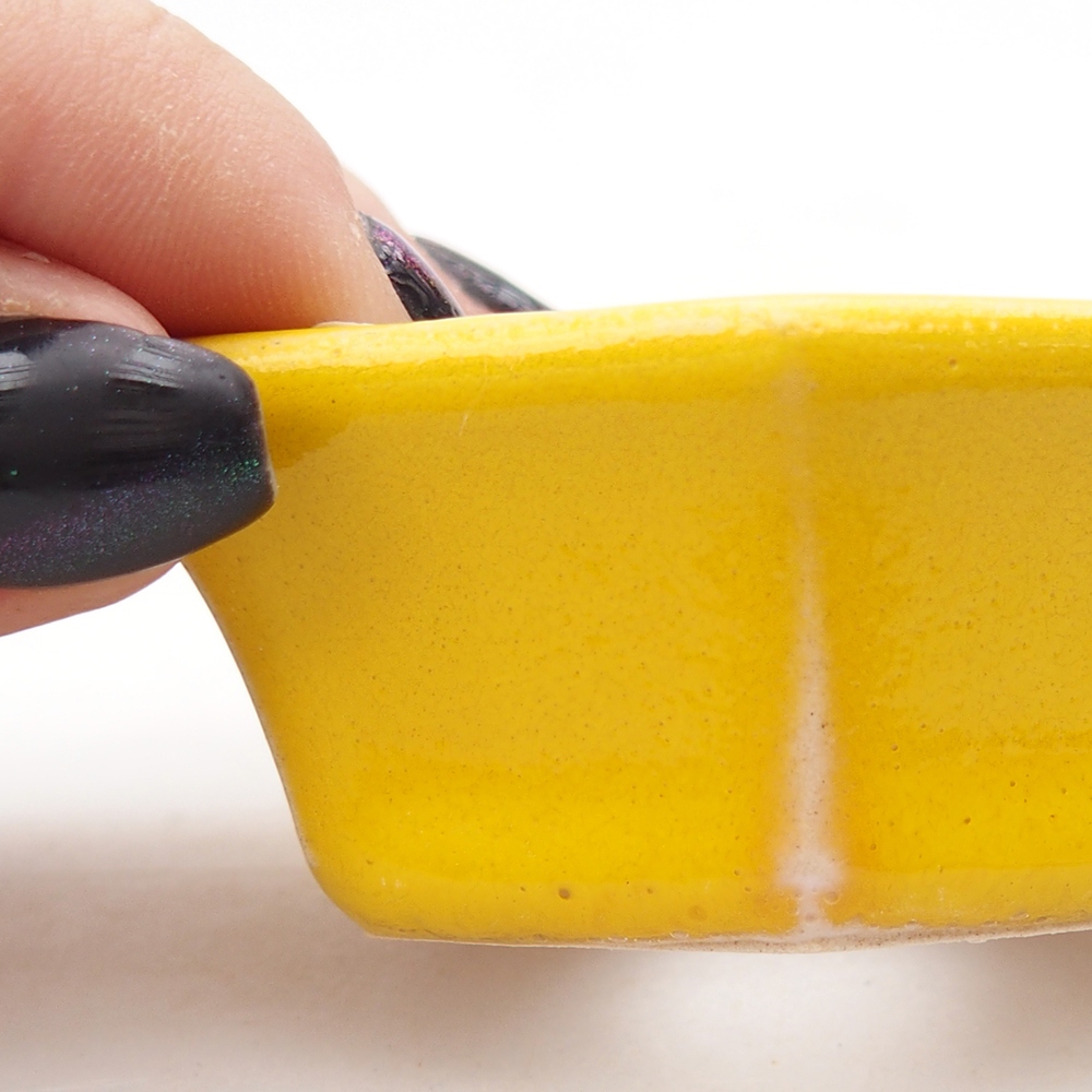 Mini bonsai miska 6 x 5,5 x 2,5 cm, barva žlutá