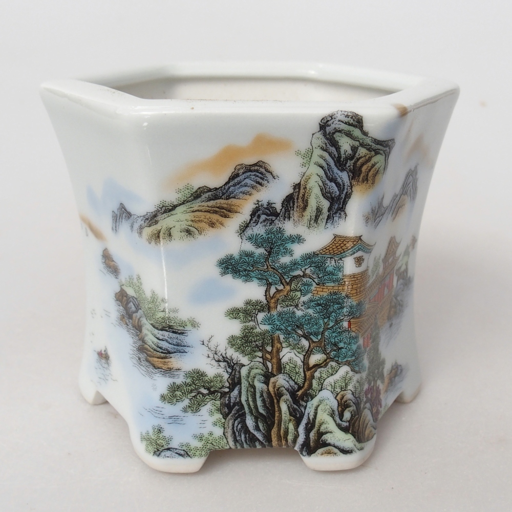 Keramická bonsai miska 10,5 x 9,5 x 9 cm, barva bílá