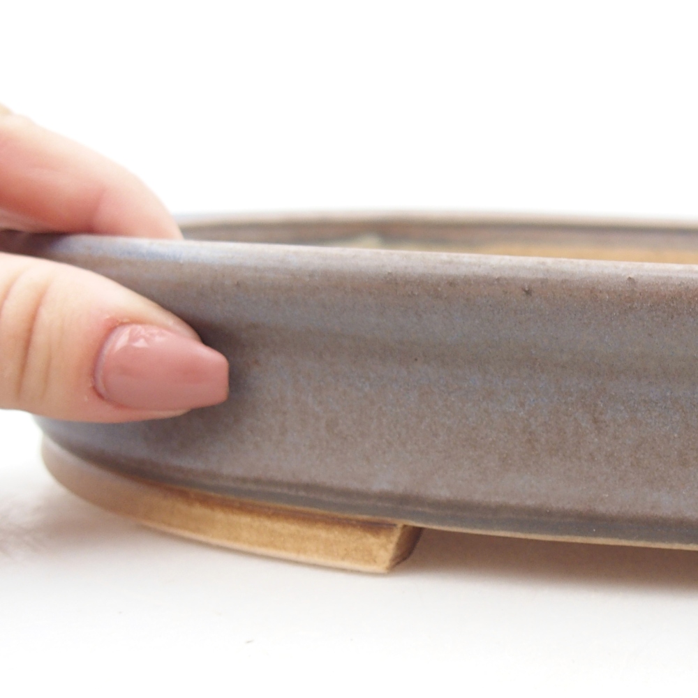 Keramická bonsai miska 30,5 x 27 x 4 cm, barva modrá