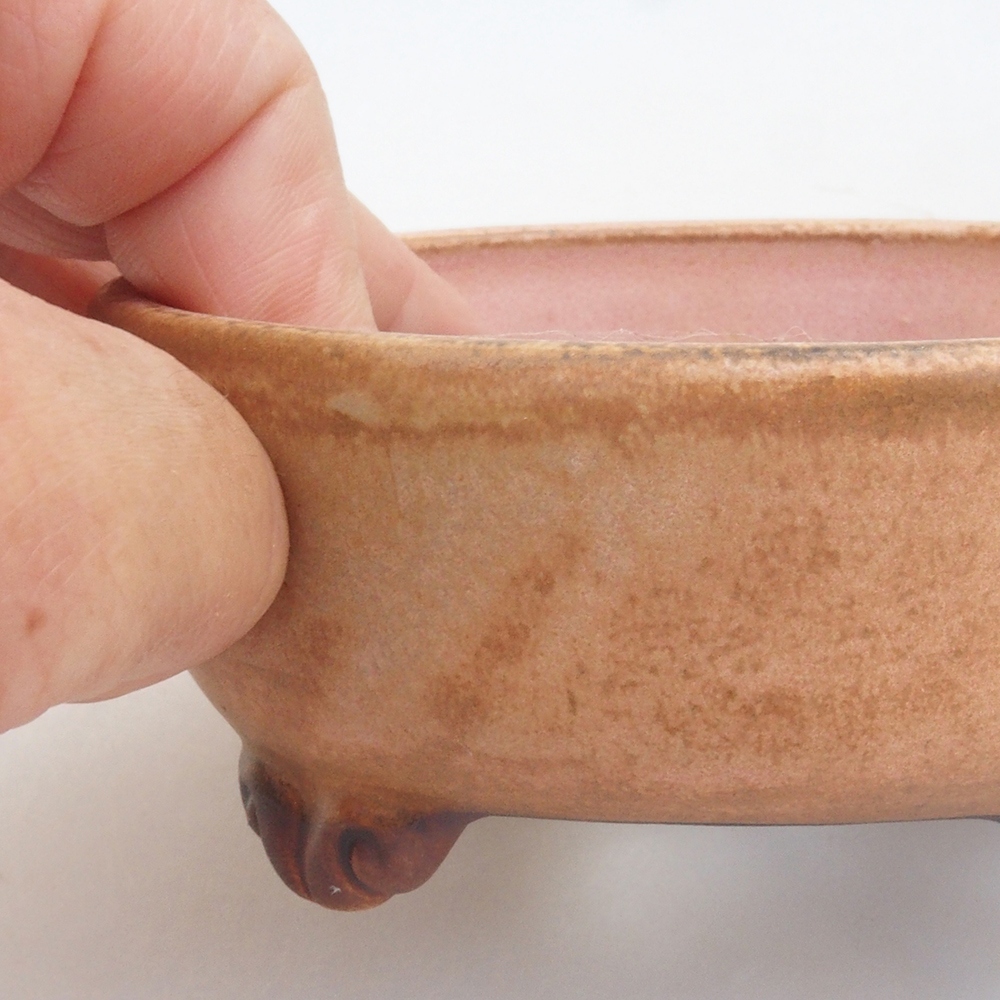 Keramická bonsai miska 10,5 x 10,5 x 4,5 cm, barva růžová