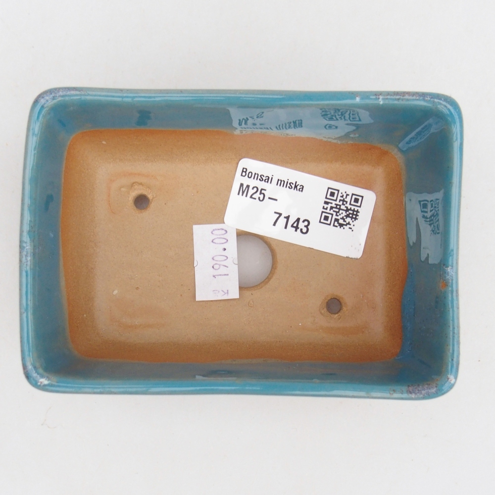 Keramická bonsai miska 10,5 x 7,5 x 4,5 cm, barva modrá