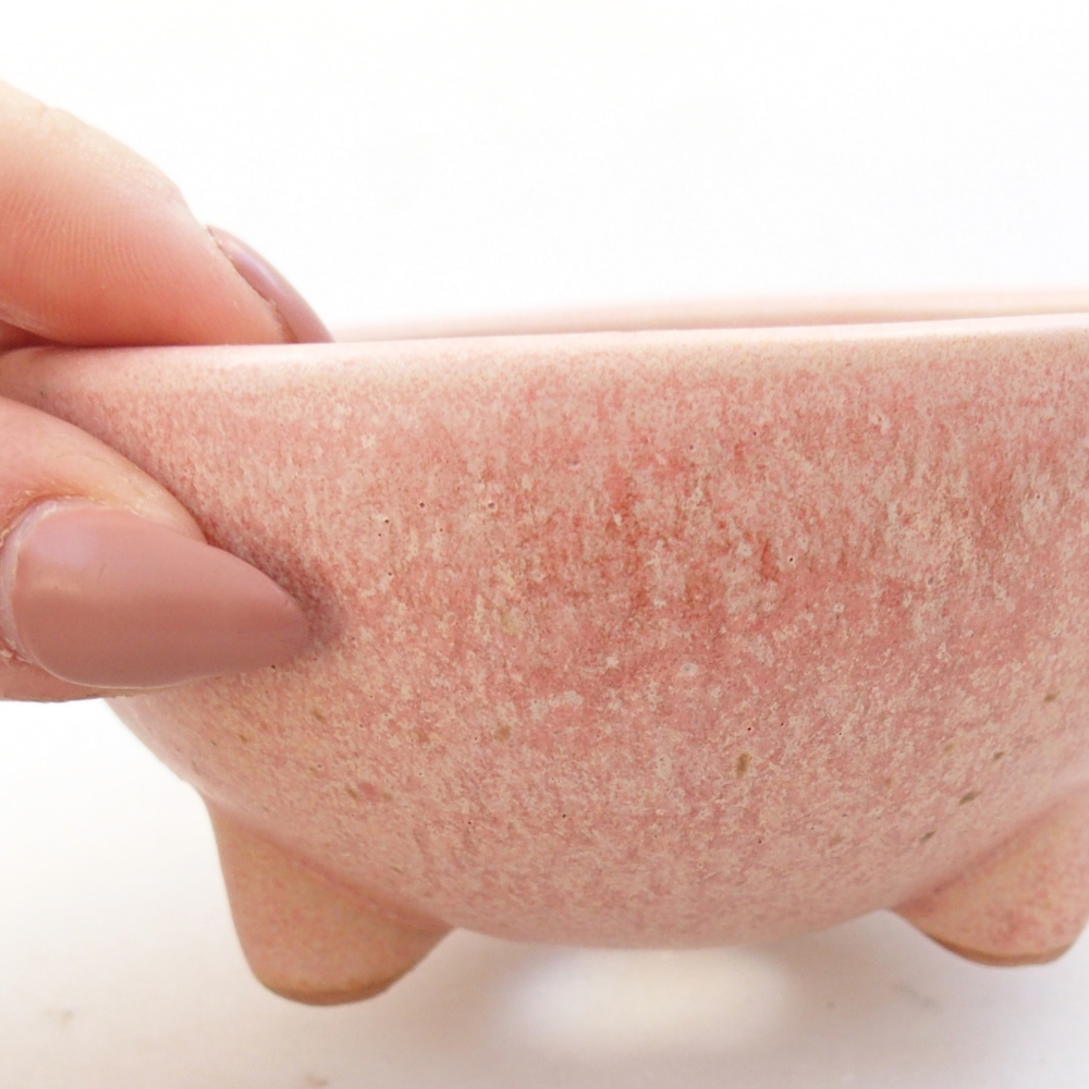 Keramická bonsai miska 9,5 x 9,5 x 5 cm, barva růžová