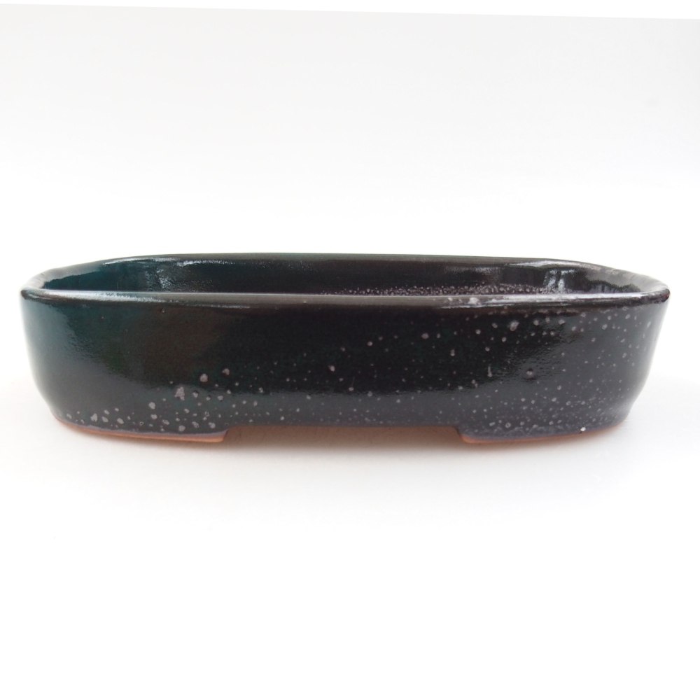 Keramická bonsai miska 16 x 11 x 3,5 cm, barva zelená