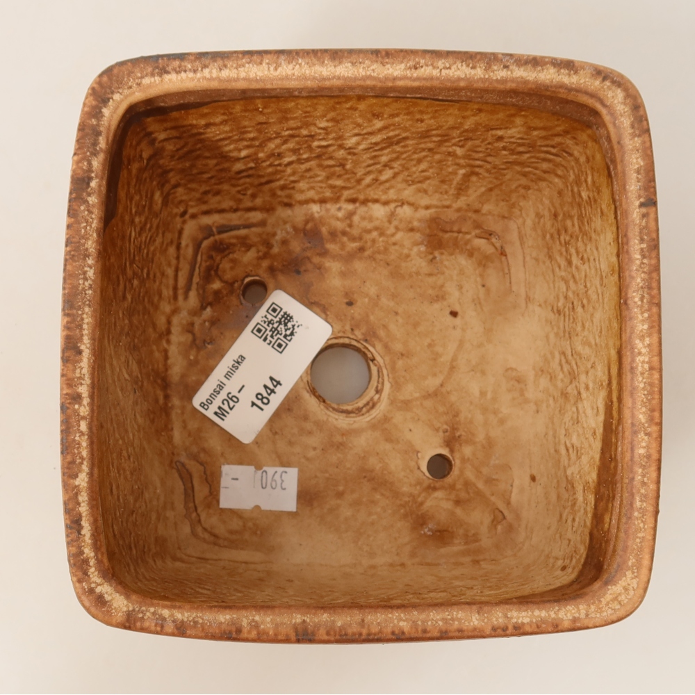 Keramická bonsai miska 13 x 13 x 8 cm, barva růžová