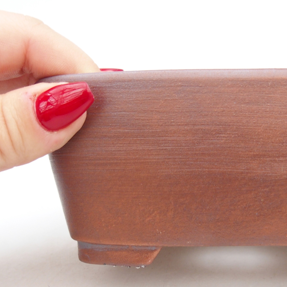 Keramická bonsai miska 13,5 x 10,5 x 6 cm, barva kovová