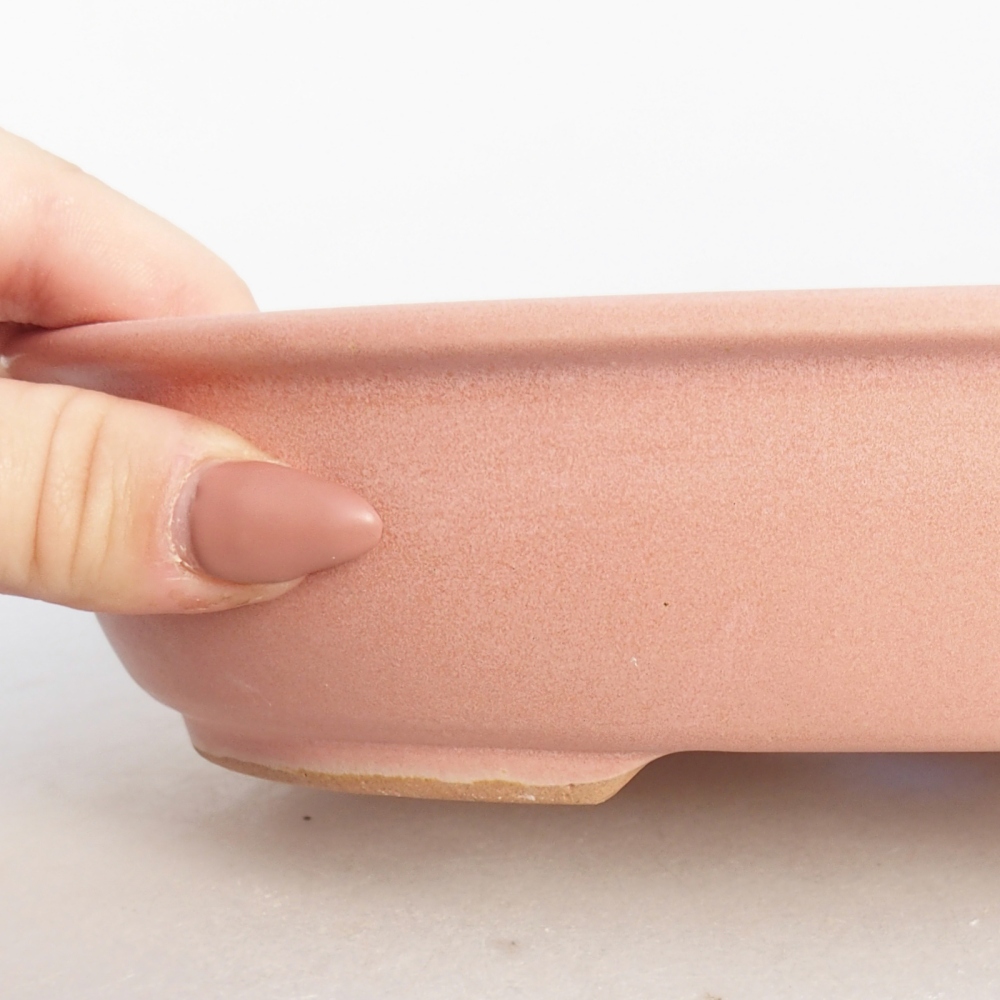 Keramická bonsai miska 22 x 17 x 5 cm, barva růžová