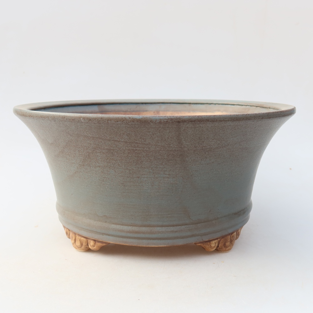 Keramická bonsai miska 24,5 x 24,5 x 11,5 cm, barva modrá