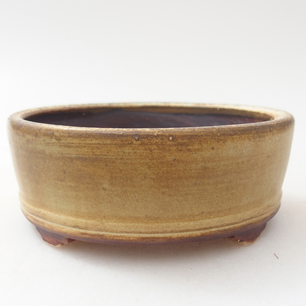 Keramická bonsai miska 9 x 9 x 3,5 cm, barva zelená