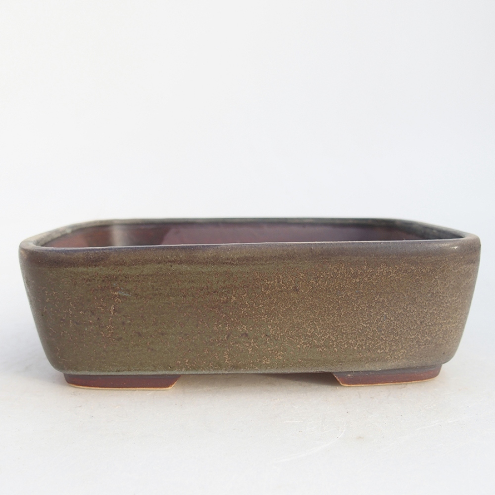 Keramická bonsai miska 14,5 x 12 x 4,5 cm, barva zelená