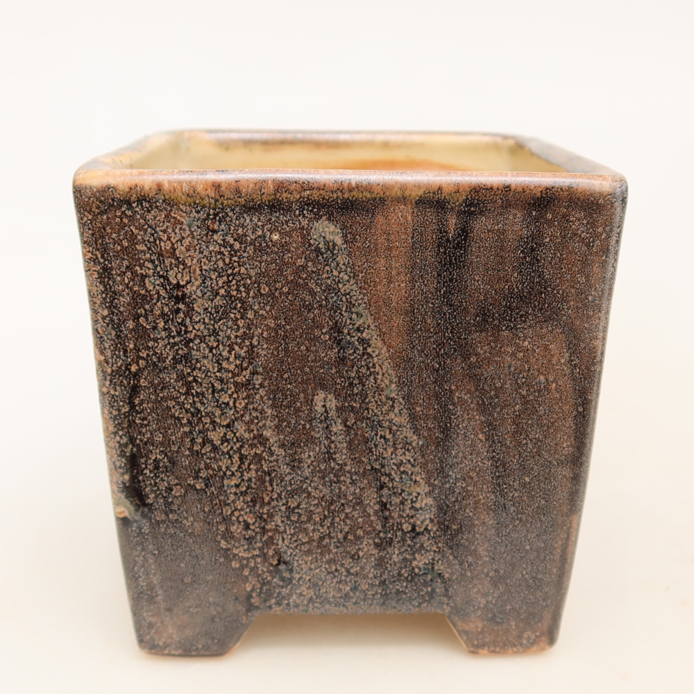 Keramická bonsai miska 8,5 x 8,5 x 9 cm, barva hnědá