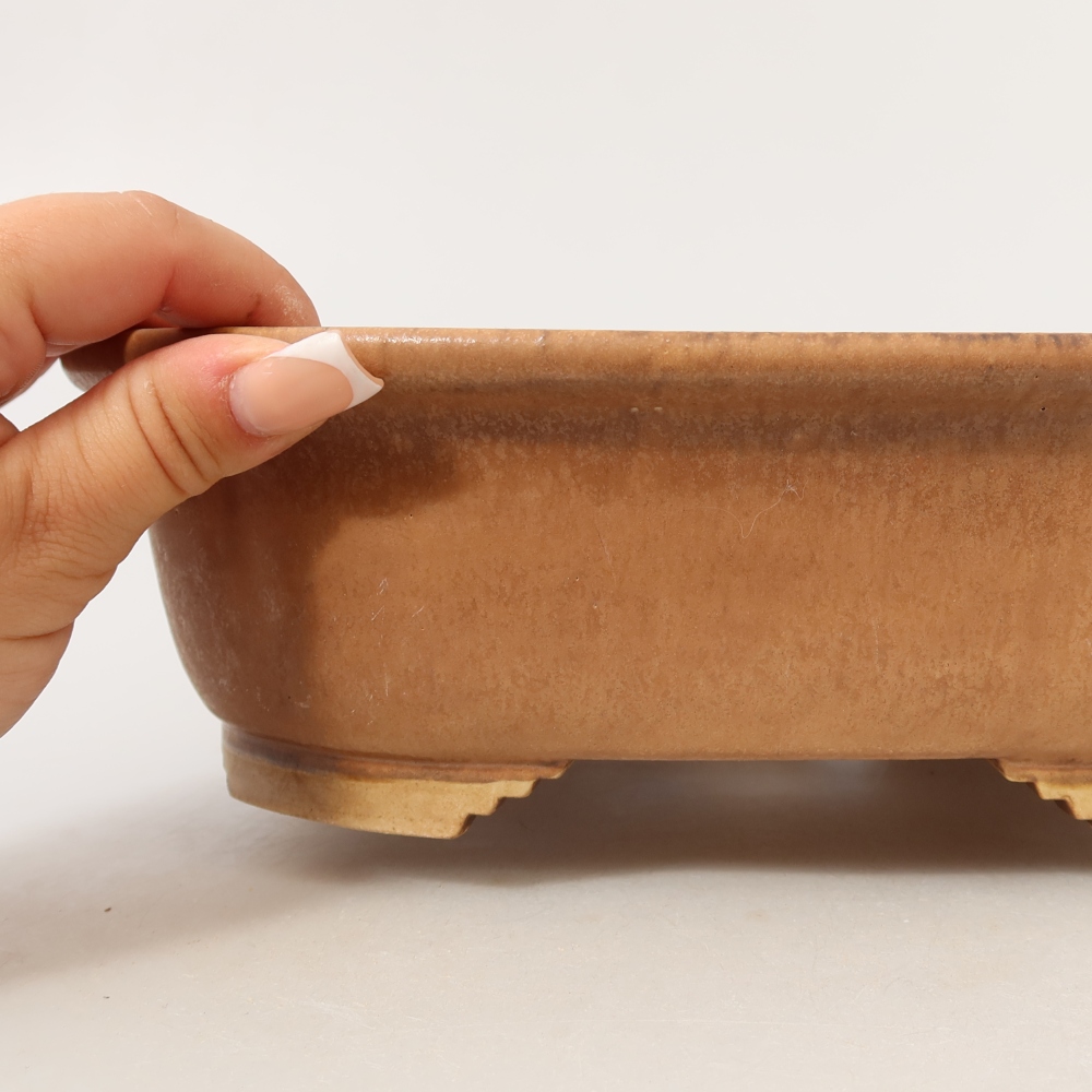 Keramická bonsai miska 25 x 21,5 x 7,5 cm, barva růžová