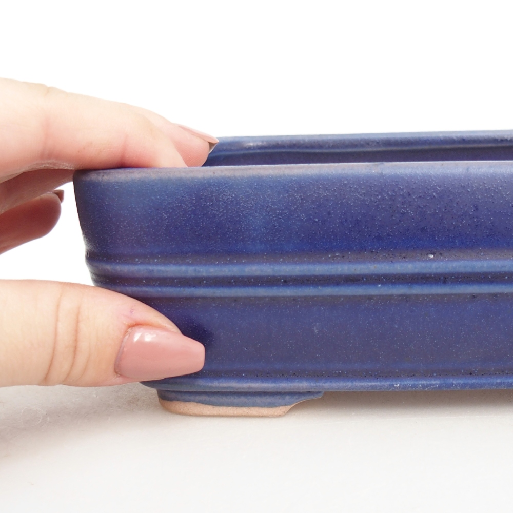 Keramická bonsai miska 16,5 x 12 x 5,5 cm, barva modrá