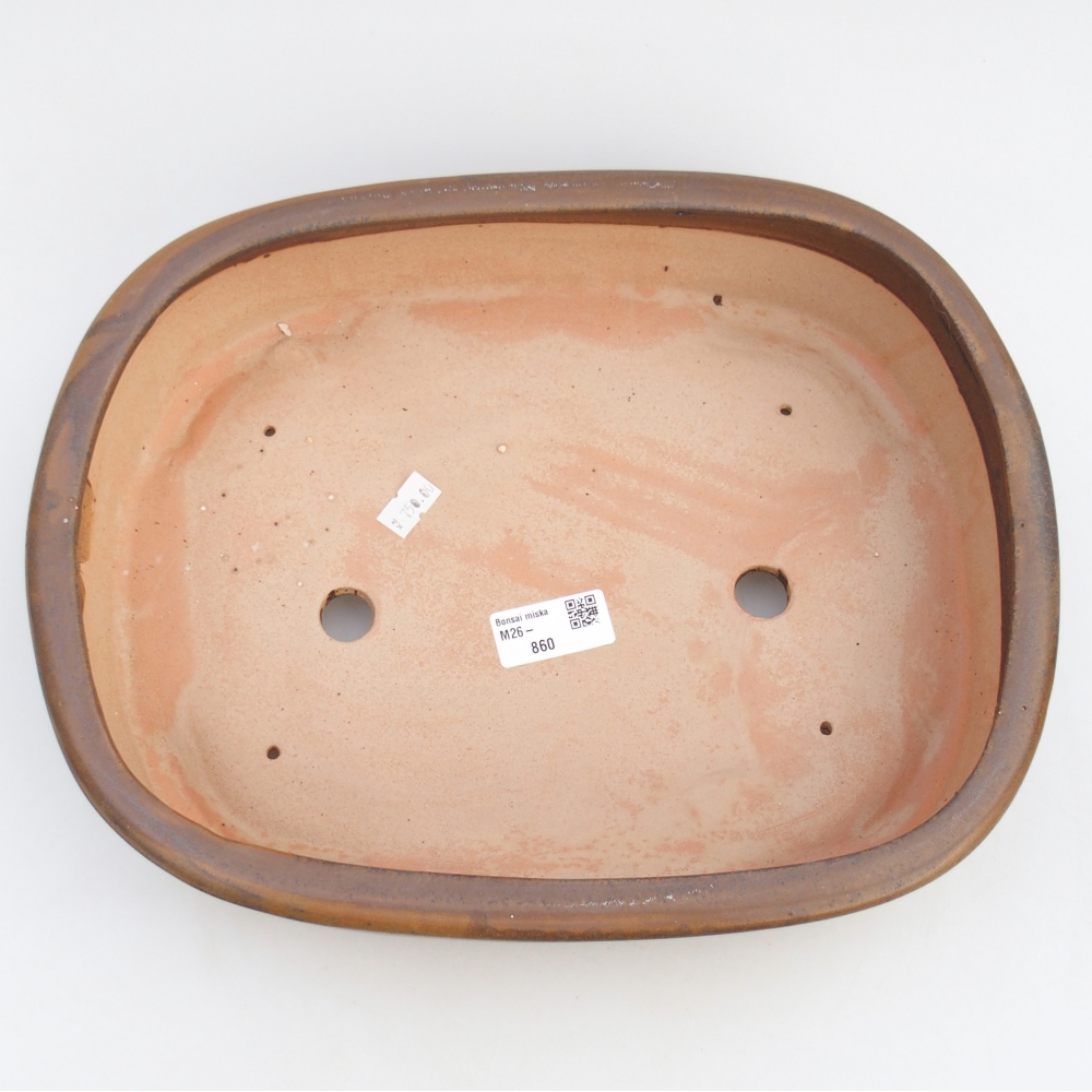 Keramická bonsai miska 31,5 x 25 x 8 cm, barva hnědá