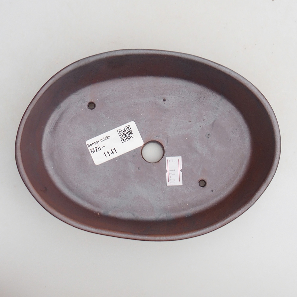 Keramická bonsai miska 18,5 x 13 x 4 cm, barva kovová