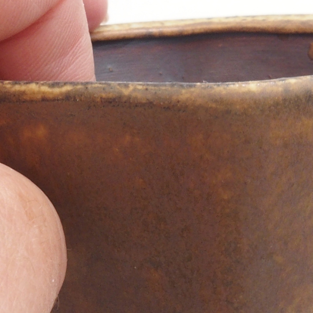 Keramická bonsai miska 9 x 7,5 x 3,5 cm, barva hnědá