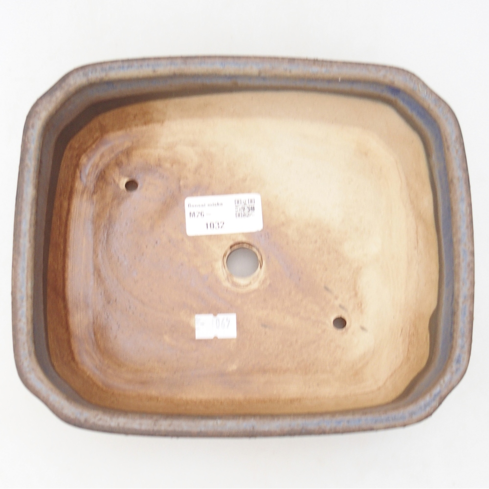 Keramická bonsai miska 21 x 18 x 6 cm, barva modrá