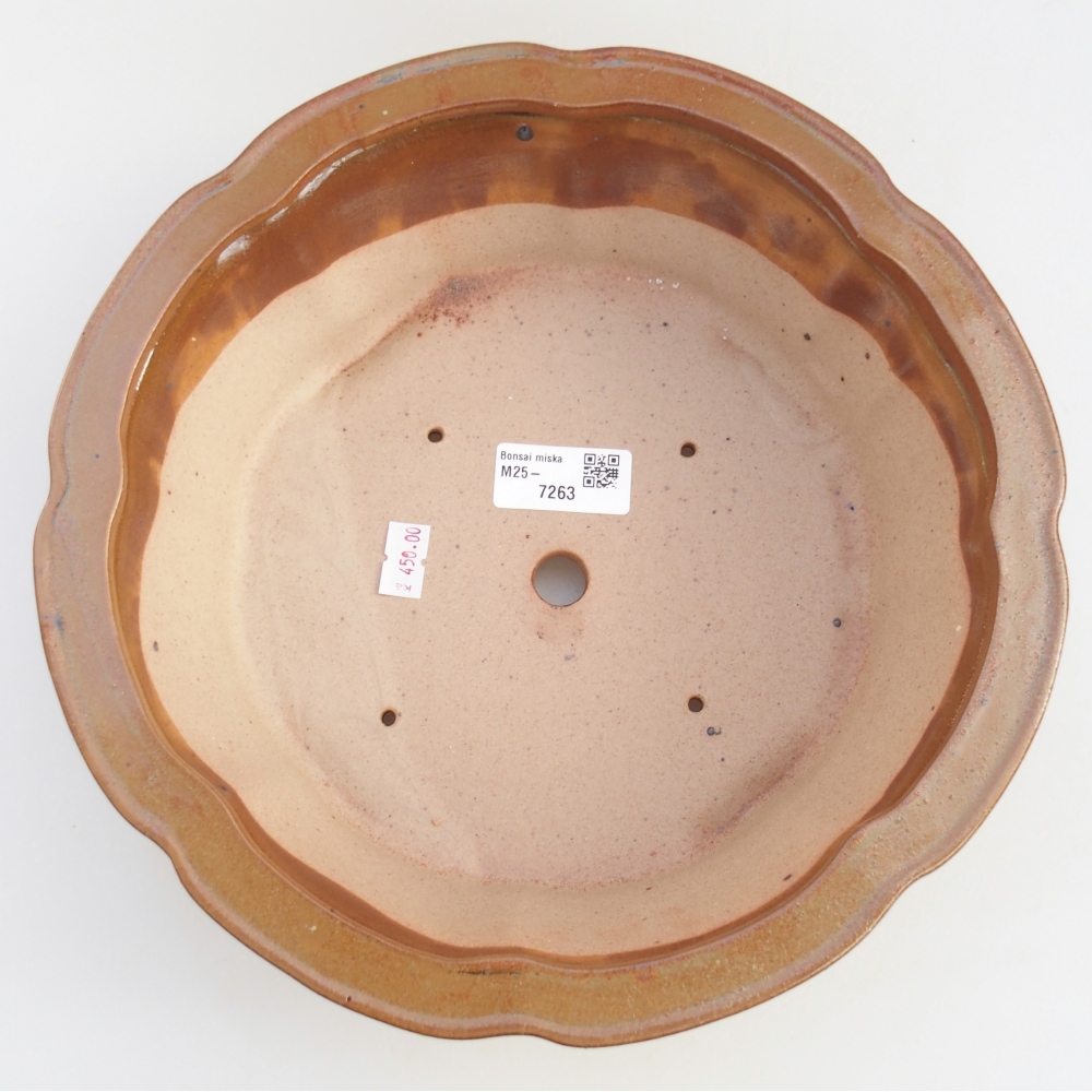 Keramická bonsai miska 27 x 27 x 8 cm, barva hnědá