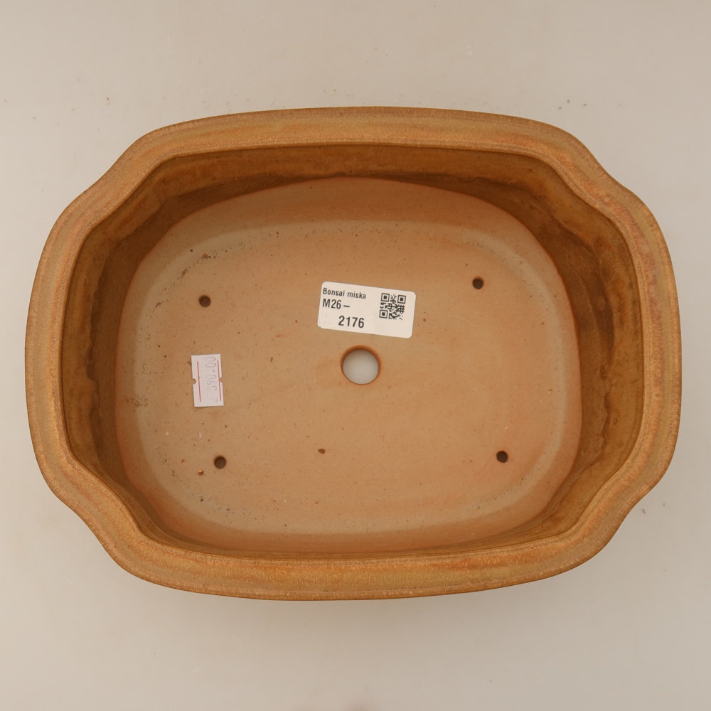 Keramická bonsai miska 22,5 x 17,5 x 7,5 cm, barva béžová