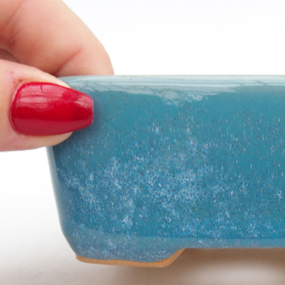 Keramická bonsai miska 10,5 x 8,5 x 4 cm, barva modrá