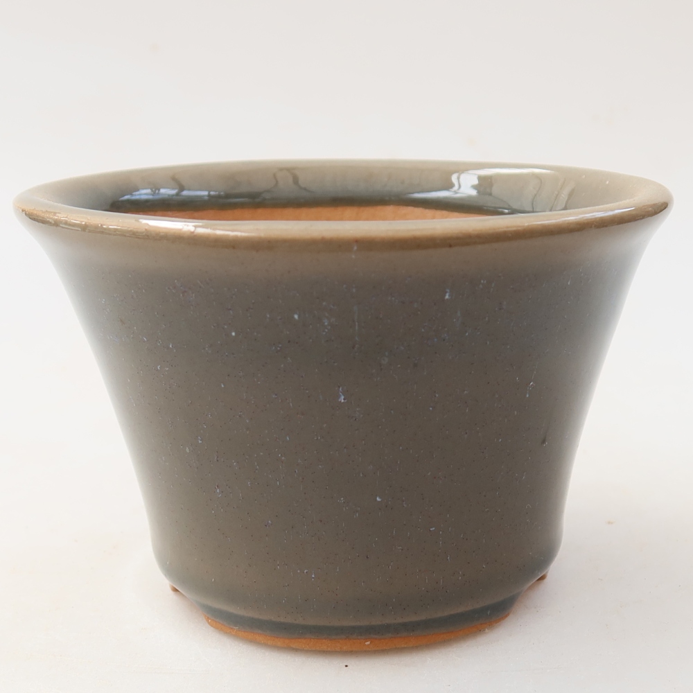Keramická bonsai miska 11 x 11 x 7 cm, barva šedá