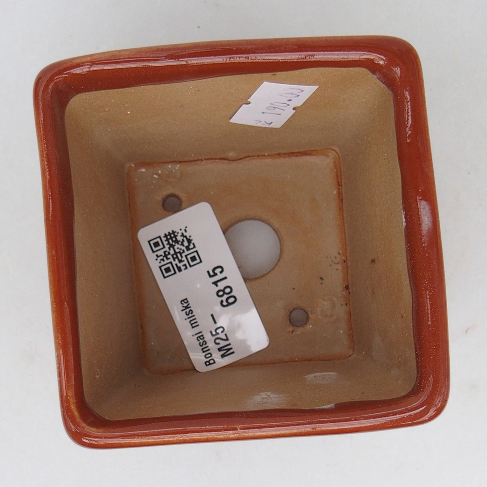 Keramická bonsai miska 7,5 x 7,5  x 7 cm, barva hnědá