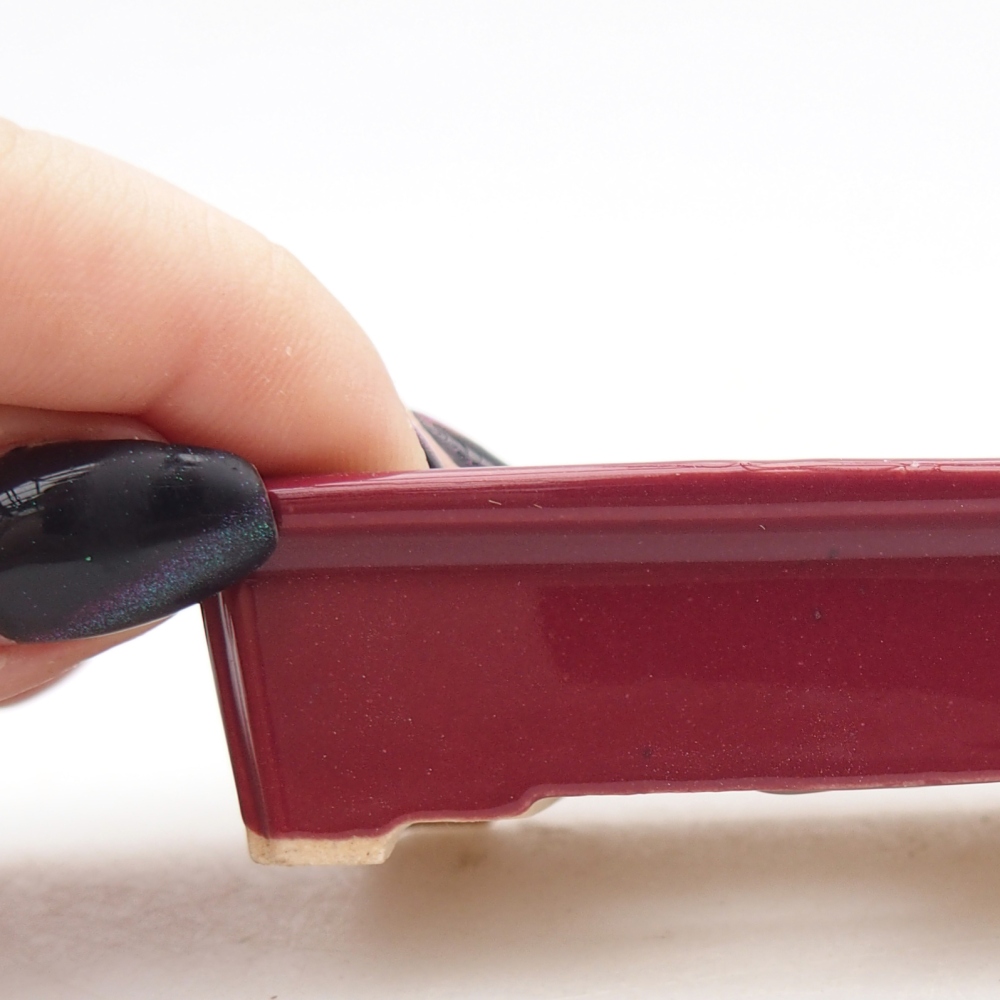 Mini bonsai miska 7,5 x 5 x 2 cm, barva vínová