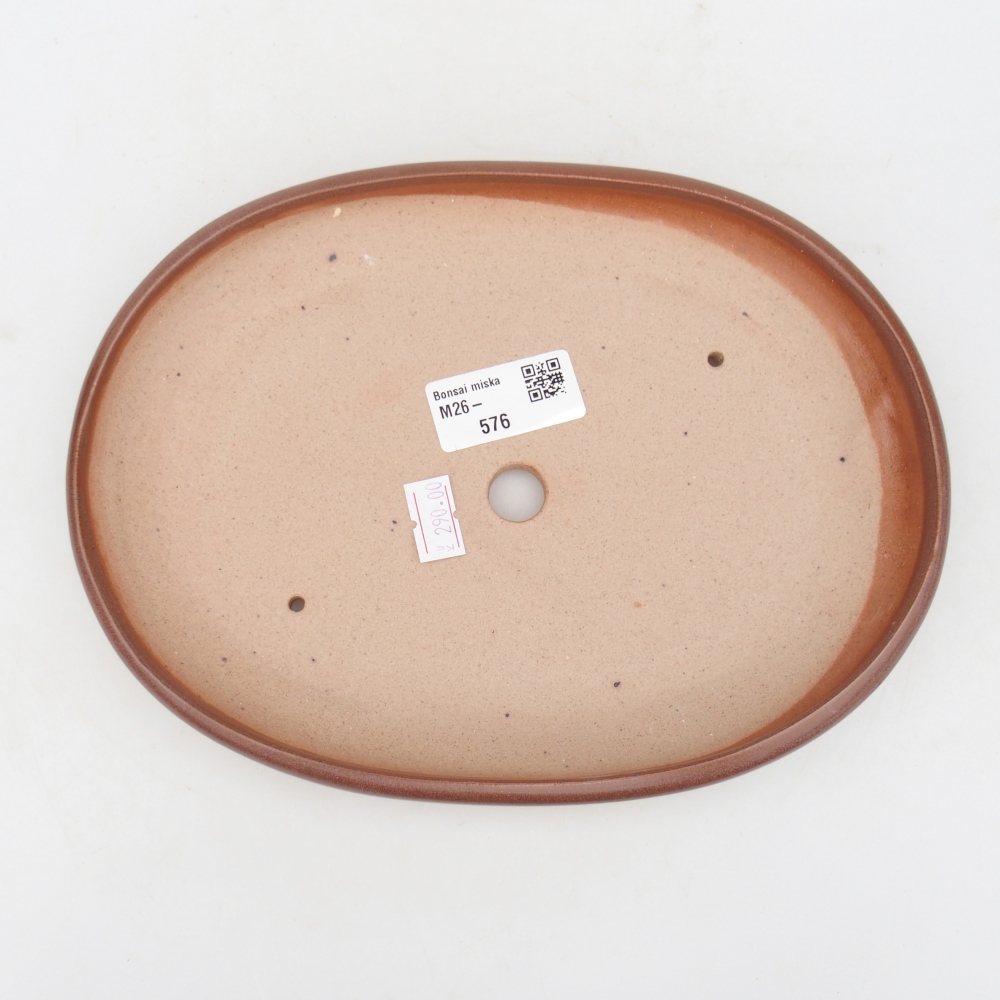 Keramická bonsai miska 22 x 17 x 3 cm, barva hnědá