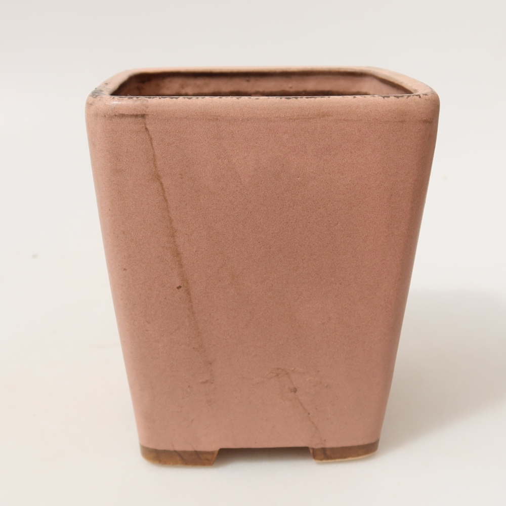 Keramická bonsai miska 10,5 x 10,5 x 12 cm, barva růžová