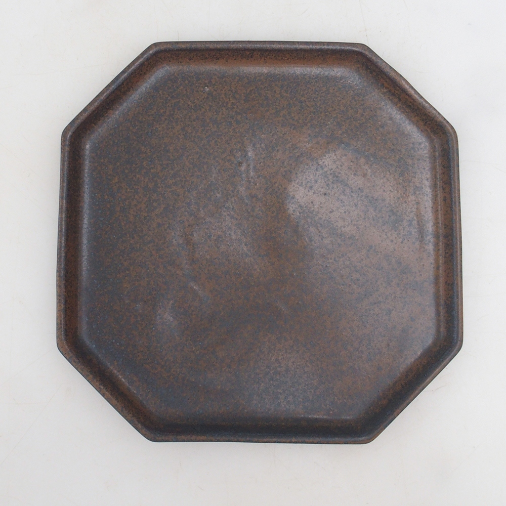Keramická podmiska H14 - 18 x 18 x 1 cm - hnědá