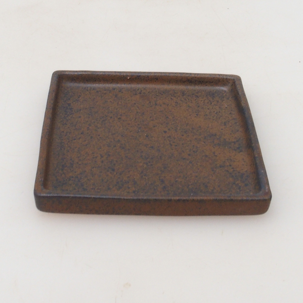 Bonsai podmiska čtverc L - 14 x 14 x 1 cm - hnědá