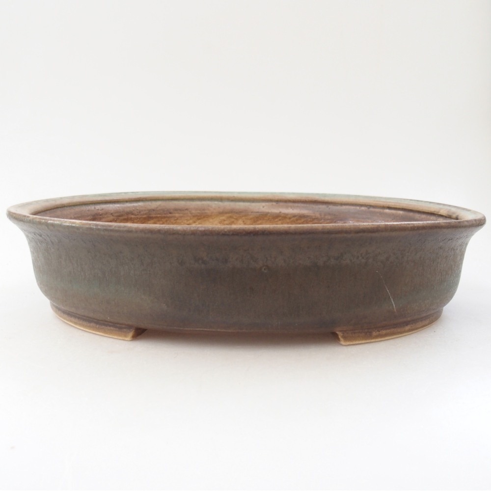 Keramická bonsai miska 26,5 x 23,5 x 5,5 cm, barva zelená