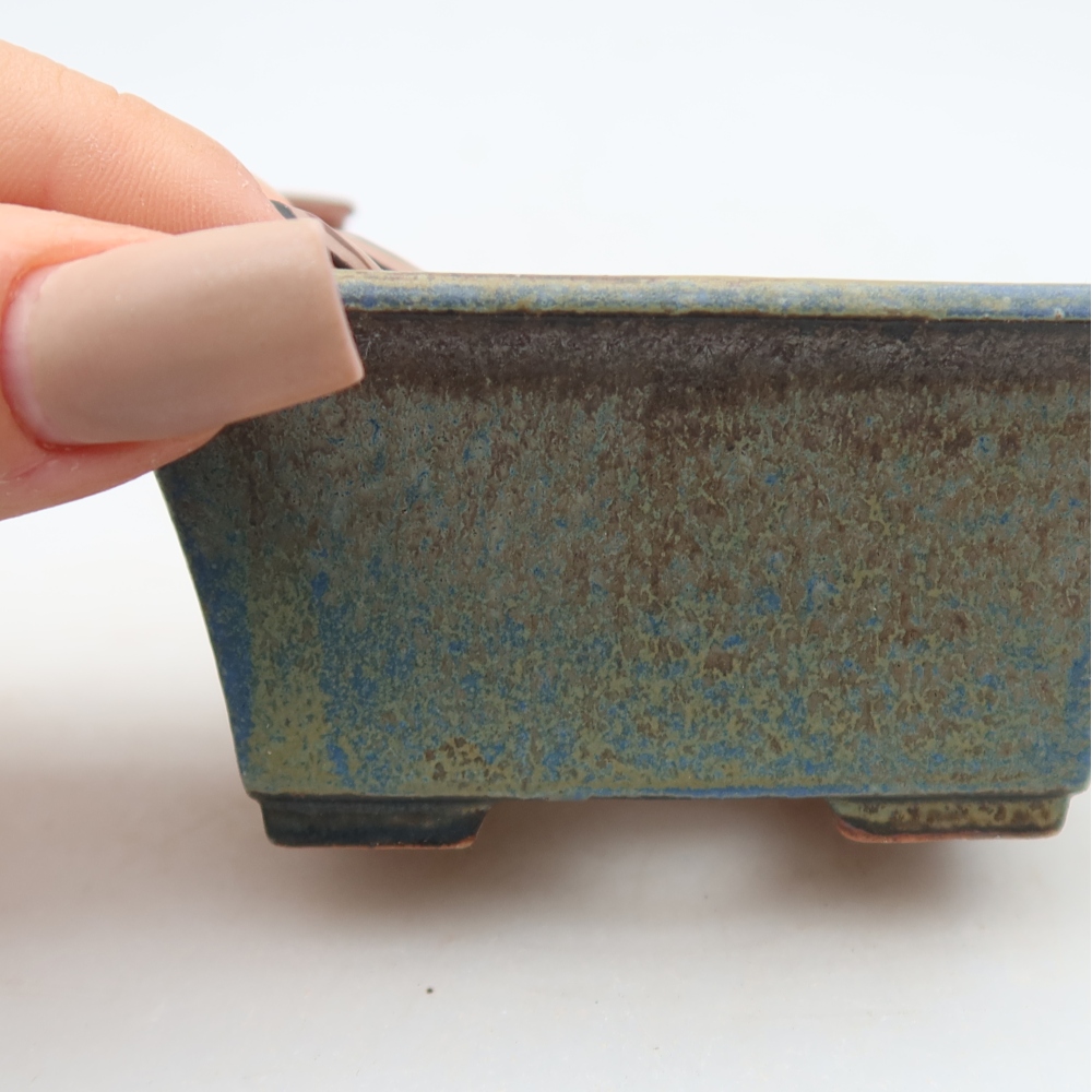 Keramická bonsai miska 8,5 x 6 x 4 cm, barva modrá
