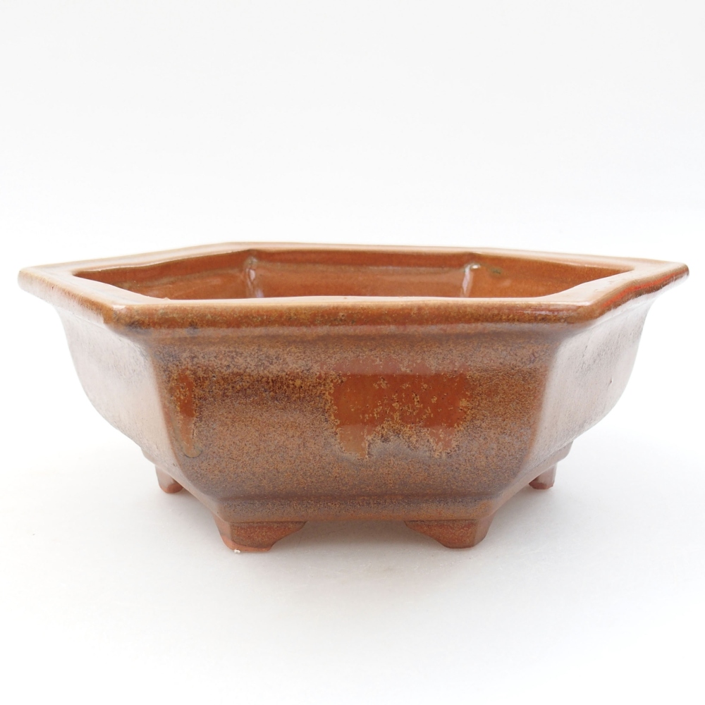 Keramická bonsai miska 17 x 15 x 6 cm, barva hnědá