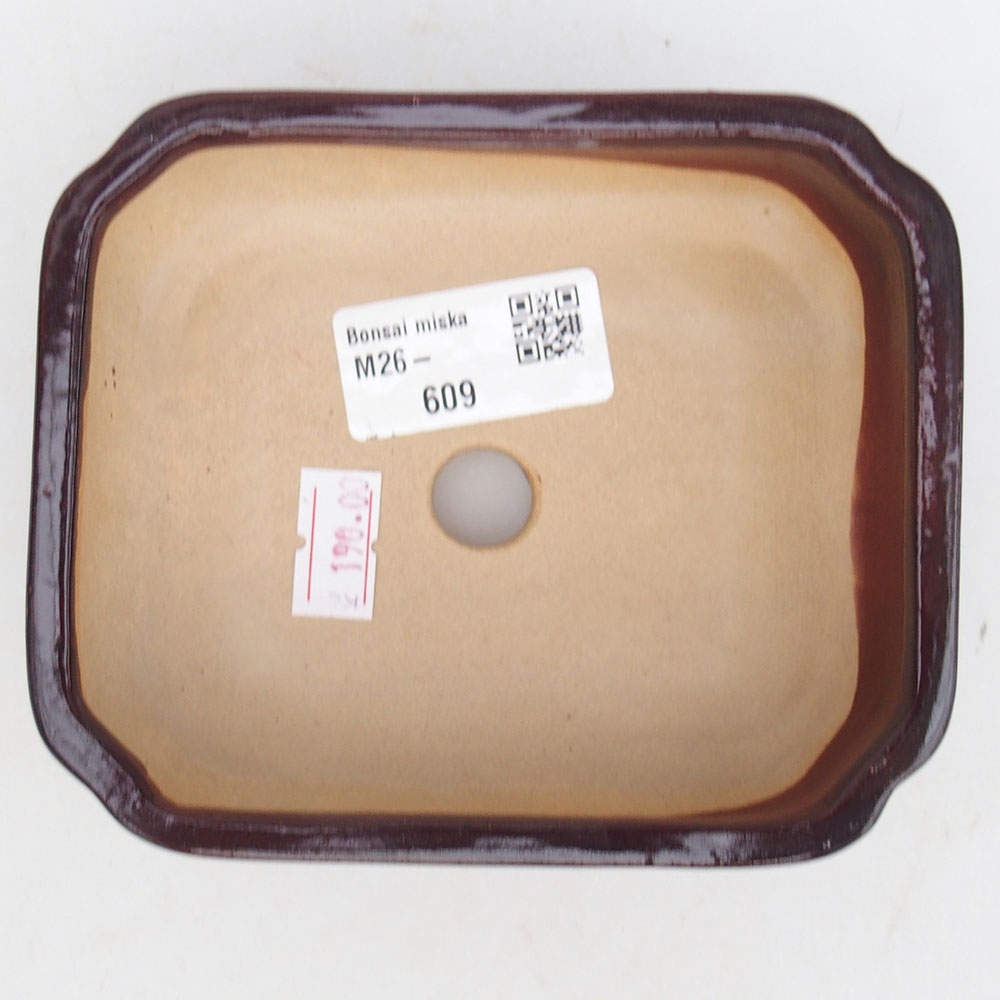 Keramická bonsai miska 12 x 10,5 x 4 cm, barva hnědá